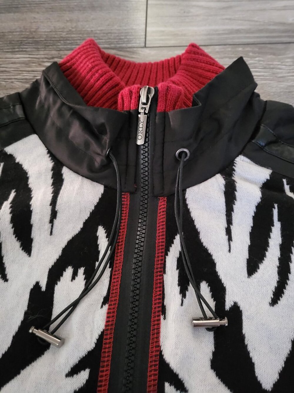 Abstract Knit Full Zip Cardigan Jacket Sweater Women Size S Small - Picture 4 of 13